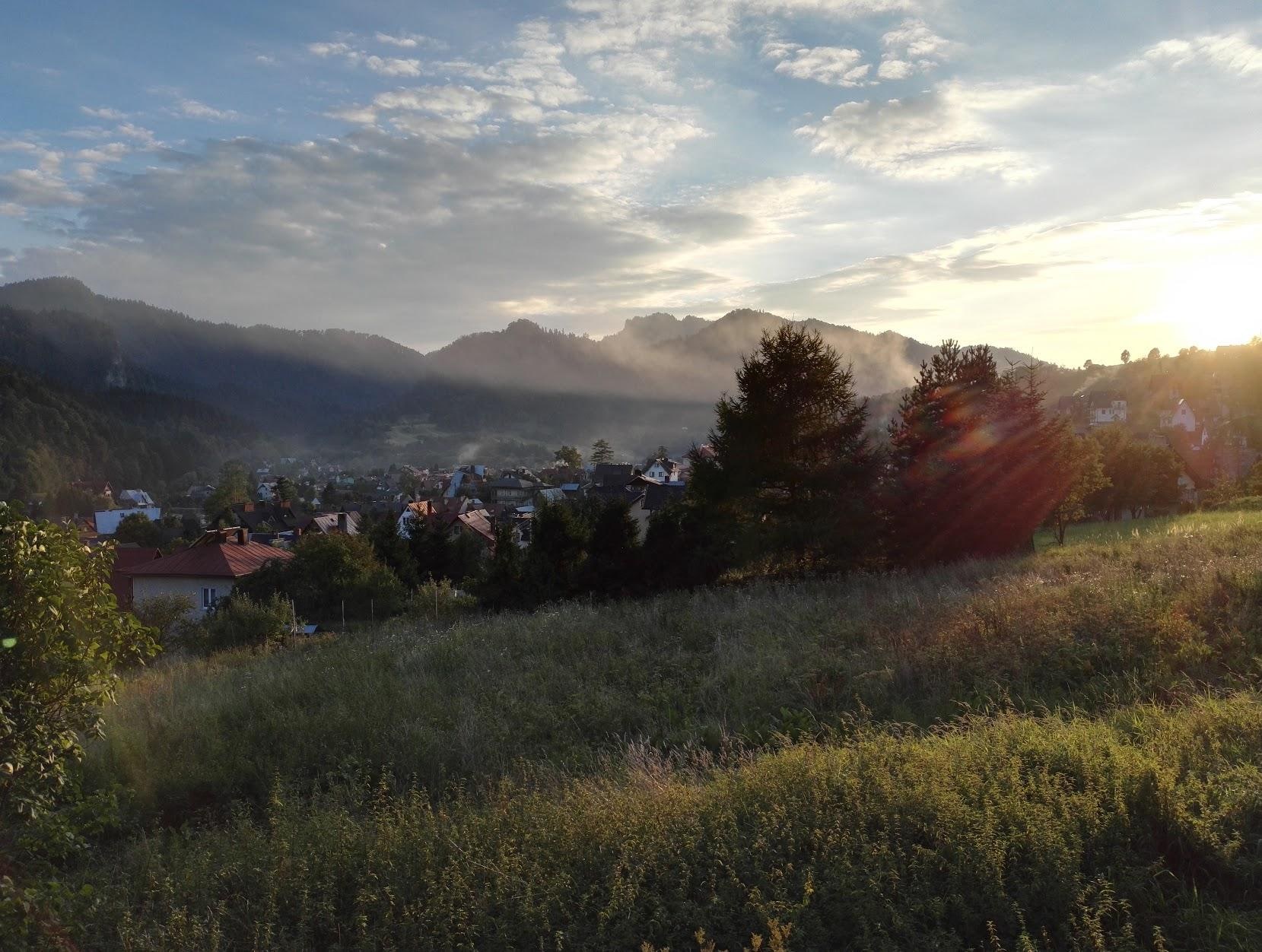 Evening view of the Pieniny from the garden
